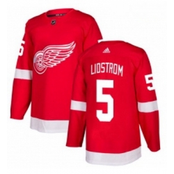 Youth Adidas Detroit Red Wings 5 Nicklas Lidstrom Authentic Red Home NHL Jersey 