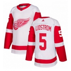 Youth Adidas Detroit Red Wings 5 Nicklas Lidstrom Authentic White Away NHL Jersey 