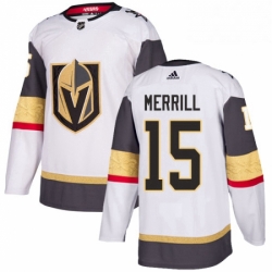 Mens Adidas Vegas Golden Knights 15 Jon Merrill Authentic White Away NHL Jersey 