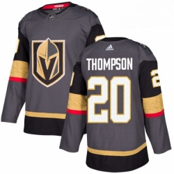 Mens Adidas Vegas Golden Knights 20 Paul Thompson Authentic Gray Home NHL Jersey 