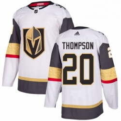 Mens Adidas Vegas Golden Knights 20 Paul Thompson Authentic White Away NHL Jersey 