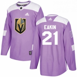 Mens Adidas Vegas Golden Knights 21 Cody Eakin Authentic Purple Fights Cancer Practice NHL Jersey 