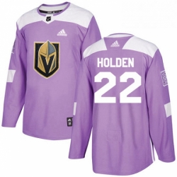 Mens Adidas Vegas Golden Knights 22 Nick Holden Authentic Purple Fights Cancer Practice NHL Jersey 