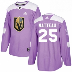 Mens Adidas Vegas Golden Knights 25 Stefan Matteau Authentic Purple Fights Cancer Practice NHL Jersey 