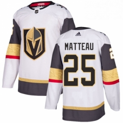 Mens Adidas Vegas Golden Knights 25 Stefan Matteau Authentic White Away NHL Jersey 