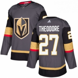 Mens Adidas Vegas Golden Knights 27 Shea Theodore Authentic Gray Home NHL Jersey 