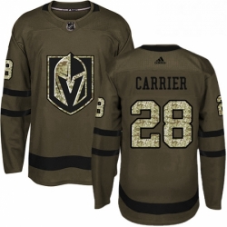 Mens Adidas Vegas Golden Knights 28 William Carrier Authentic Green Salute to Service NHL Jersey 