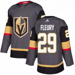 Mens Adidas Vegas Golden Knights 29 Marc Andre Fleury Authentic Gray Home NHL Jersey 
