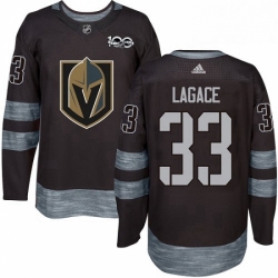 Mens Adidas Vegas Golden Knights 33 Maxime Lagace Authentic Black 1917 2017 100th Anniversary NHL Jersey 