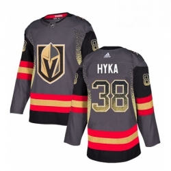 Mens Adidas Vegas Golden Knights 38 Tomas Hyka Authentic Black Drift Fashion NHL Jersey 