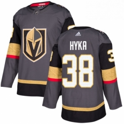 Mens Adidas Vegas Golden Knights 38 Tomas Hyka Authentic Gray Home NHL Jersey 