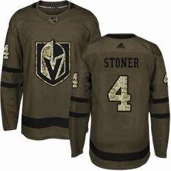 Mens Adidas Vegas Golden Knights 4 Clayton Stoner Authentic Green Salute to Service NHL Jersey 