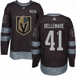 Mens Adidas Vegas Golden Knights 41 Pierre Edouard Bellemare Authentic Black 1917 2017 100th Anniversary NHL Jersey 