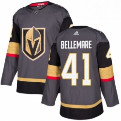 Mens Adidas Vegas Golden Knights 41 Pierre Edouard Bellemare Authentic Gray Home NHL Jersey 