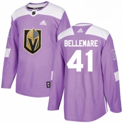 Mens Adidas Vegas Golden Knights 41 Pierre Edouard Bellemare Authentic Purple Fights Cancer Practice NHL Jersey 