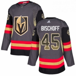 Mens Adidas Vegas Golden Knights 45 Jake Bischoff Authentic Black Drift Fashion NHL Jersey 