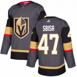 Mens Adidas Vegas Golden Knights 47 Luca Sbisa Authentic Gray Home NHL Jersey 
