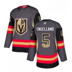 Mens Adidas Vegas Golden Knights 5 Deryk Engelland Authentic Black Drift Fashion NHL Jersey 
