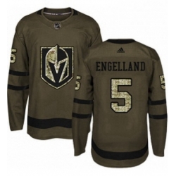 Mens Adidas Vegas Golden Knights 5 Deryk Engelland Authentic Green Salute to Service NHL Jersey 