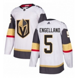 Mens Adidas Vegas Golden Knights 5 Deryk Engelland Authentic White Away NHL Jersey 