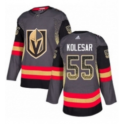 Mens Adidas Vegas Golden Knights 55 Keegan Kolesar Authentic Black Drift Fashion NHL Jersey 