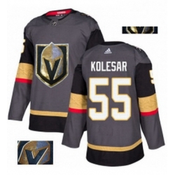 Mens Adidas Vegas Golden Knights 55 Keegan Kolesar Authentic Gray Fashion Gold NHL Jersey 
