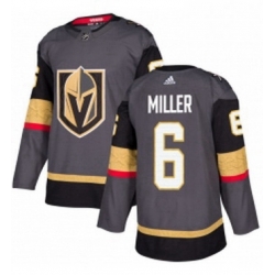 Mens Adidas Vegas Golden Knights 6 Colin Miller Authentic Gray Home NHL Jersey 