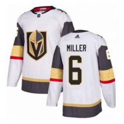Mens Adidas Vegas Golden Knights 6 Colin Miller Authentic White Away NHL Jersey 