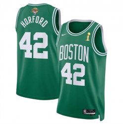 Men Boston Celtics 42 Al Horford Kelly Green 2024 Finals Champions Icon Edition Stitched Basketball Jersey