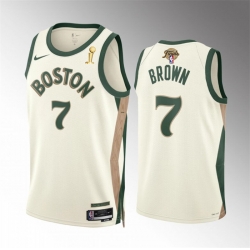 Men Boston Celtics 7 Jaylen Brown 2024 Finals Champions City Edition Stitched Basketball Jersey