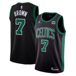 Men Boston Celtics 7 Jaylen Brown Black Statement Edition Stitched Basketball Jersey