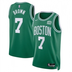 Men Boston Celtics 7 Jaylen Brown Green Icon Edition Stitched Basketball Jersey