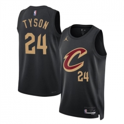 Men Cleveland Cavaliers 24 Jaylon Tyson Black 2024 Draft Statement Edition Stitched Jersey