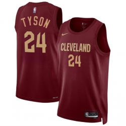 Men Cleveland Cavaliers 24 Jaylon Tyson Wine 2024 Draft Icon Edition Stitched Jersey