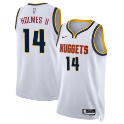 Men Denver Nuggets 14 DaRon Holmes II White 2024 Draft Association Edition Stitched Basketball Jersey