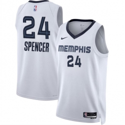 Men Memphis Grizzlies 24 Cam Spencer White 2024 Draft Association Edition Stitched Jersey
