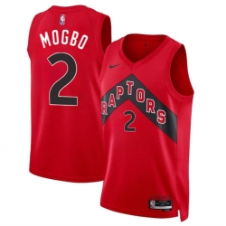 Men Toronto Raptors 2 Jonathan Mogbo Red 2024 Draft Icon Edition Stitched Basketball Jersey