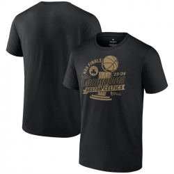 Men Boston Celtics Black 2024 Finals Champions Defensive Rotation Trophy T Shirt