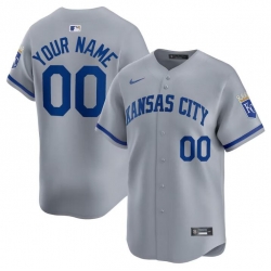 Men Women youth Kansas City Royals Active Player Custom Grey 2024 Away Limited Cool Base Stitched Baseball Jersey