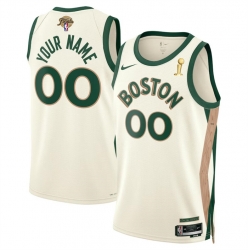 Men Boston Celtics Active Player Custom 2024 Finals Champions City Edition Stitched Basketball Jersey