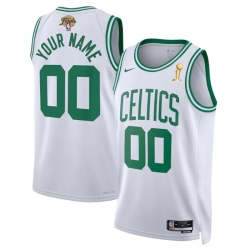 Men Boston Celtics Active Player Custom White 2024 Finals Champions Association Edition Stitched Basketball Jersey