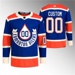 Men Women youth Edmonton Oilers Custom 2023 Royal Heritage Classic Primegreen Stitched Jersey