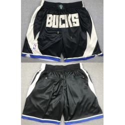 Men Milwaukee Bucks Black Shorts