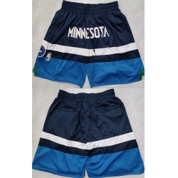 Men Minnesota Timberwolves Navy Shorts