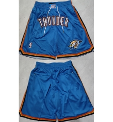 Men Oklahoma City Thunder Blue Shorts  28Run Small 29