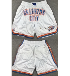 Men Oklahoma City Thunder White Shorts