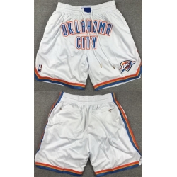Men Oklahoma City Thunder White Shorts