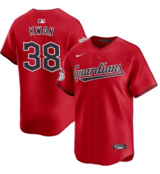 Men Cleveland Guardian #38 Steven Kwan Red Stitched MLB Jersey