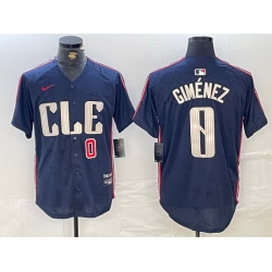 Men Cleveland Guardians 0 Andres Gimenez Navy 2024 City Connect Limited Stitched jerseys 3