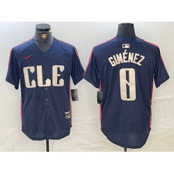 Men Cleveland Guardians 0 Andres Gimenez Navy 2024 City Connect Limited Stitched jerseys